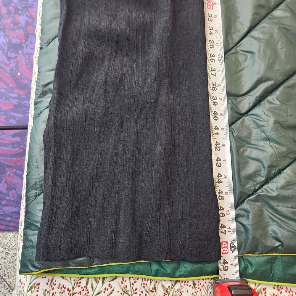 Dressing Clio Vintage Black Maxi Dress Women's Sz Medium Sleeveless Floral Trim - Picture 9 of 13